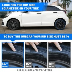14 Inch Hubcaps Iron Hub ABS Black Matte Set of 4 5076Style Car Truck SUV