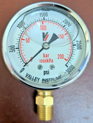 Valley Industries 2140GXB3000 40 Series Industrial Gauge 0-3000 PSI