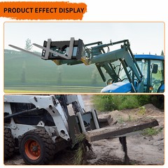 Heavy-Duty Skid Steer Pallet Fork Frame W/Receiver Hitch & Spear Sleeves 3000LBS
