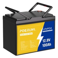 12V 100Ah LiFePO4 Lithium Battery Built-in BMS Cycle Deep for Solar RV Off-grid