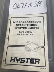 Microprocessor Spark Timing System GM 3.0L and 4.3L Hyster Manual