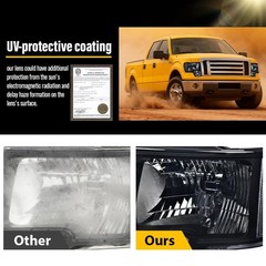 Headlights Smoky Lens Black Housing Clear Reflector 2009-2014 F150 DL3Z13008A