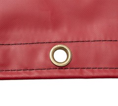 16’x27′ Flatbed Truck Waterproof Tarps – 18Oz Vinyl Red Steel Tarp (4′ Drop)