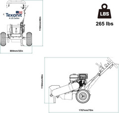 12 Inch Gas Stump Grinder 15HP 420CC Tree Root Removal Machine 8 Teeth