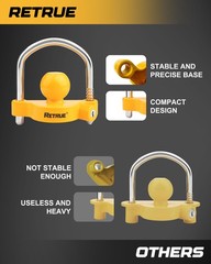 RETRUE Universal Coupler Lock Trailer Locks Ball Hitch 1 Pack, Yellow