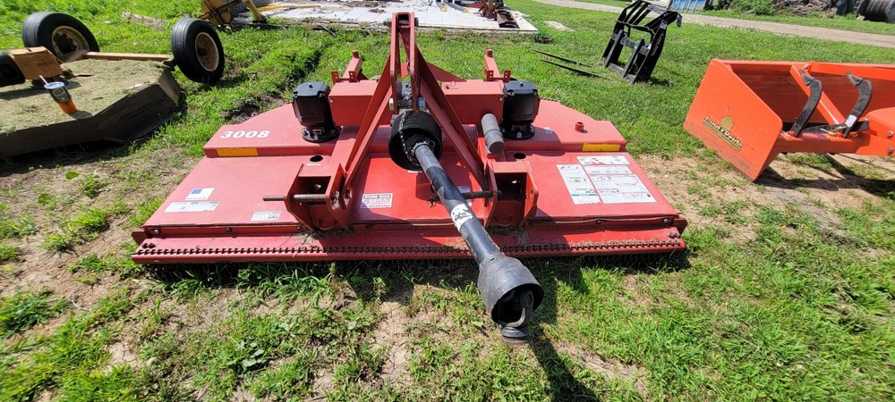 Heavy-duty red Bush Hog 3008-2 8′ rotary cutter.