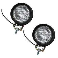 2 Pack 12 Volt 5″ Round Halogen Flood Work Light for Backhoe Loader 55 Watt Bulb
