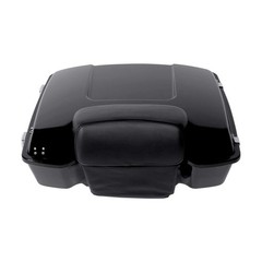 Vivid Black Chopped Trunk Luggage w/Passenger Backrest Pad for Touring 1997-2013