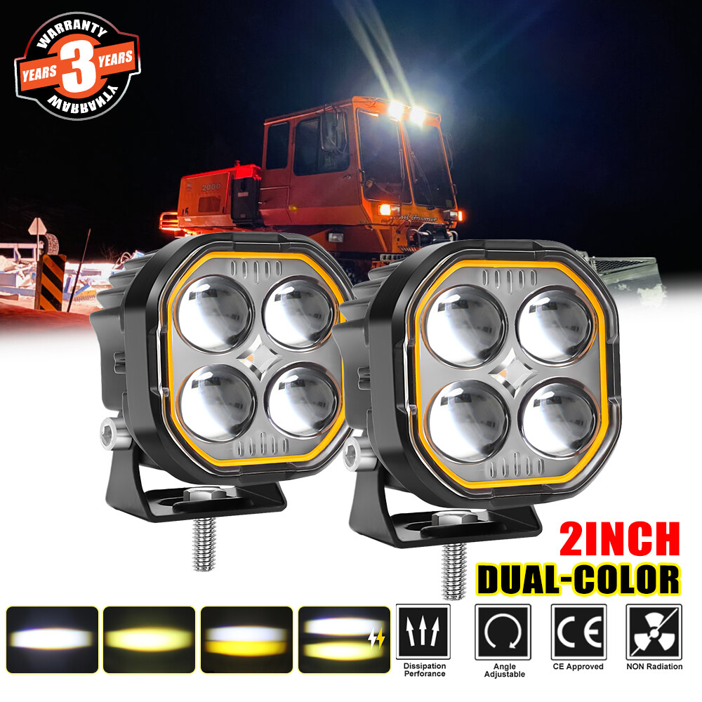 2PCS 3” LED WORK Lights Pods Caterpillar Skid Steers Excavator Forklift Loader