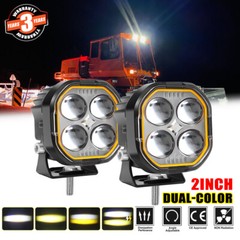 2PCS 3” LED WORK Lights Pods Caterpillar Skid Steers Excavator Forklift Loader