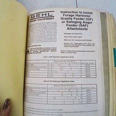 GEHL AGRICULTURE SERVICE OWNERS MANUAL BINDER OF Over 30 MIXED MANUALS