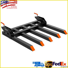 Clamp on Debris Forks Fit 48″ Bucket 2500lbs Pallet Forks for Tractor Attachment