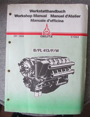 KHD Deutz B/FL 413/F/W Tractor Engine Service Workshop Manual Dated 1982 2911909