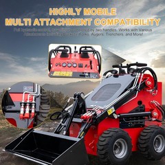Free Ship MS380 Wheeled Mini Skid Steer Loader 23HP EPA Dual Pumps Gas Engine