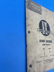 John Deere I&T Shop Service Manual No JD-4 Series A,B,D,H Models D,M, MT