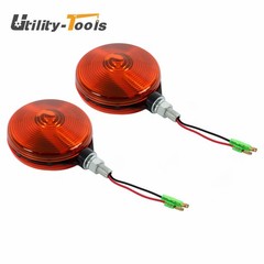 2 Pack 3C081-75870 Red/Amber Round Side Marker Light Lamp Dual Face Turn Signal