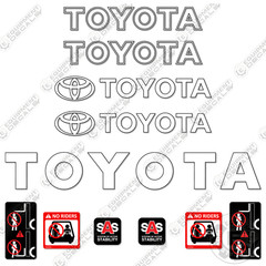 Fits Toyota 5FGC23 Forklift Decal Kit – 7 YEAR OUTDOOR 3M VINYL!