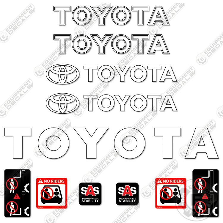 Fits Toyota 5FGC28 Forklift Decal Kit – 7 YEAR OUTDOOR 3M VINYL!