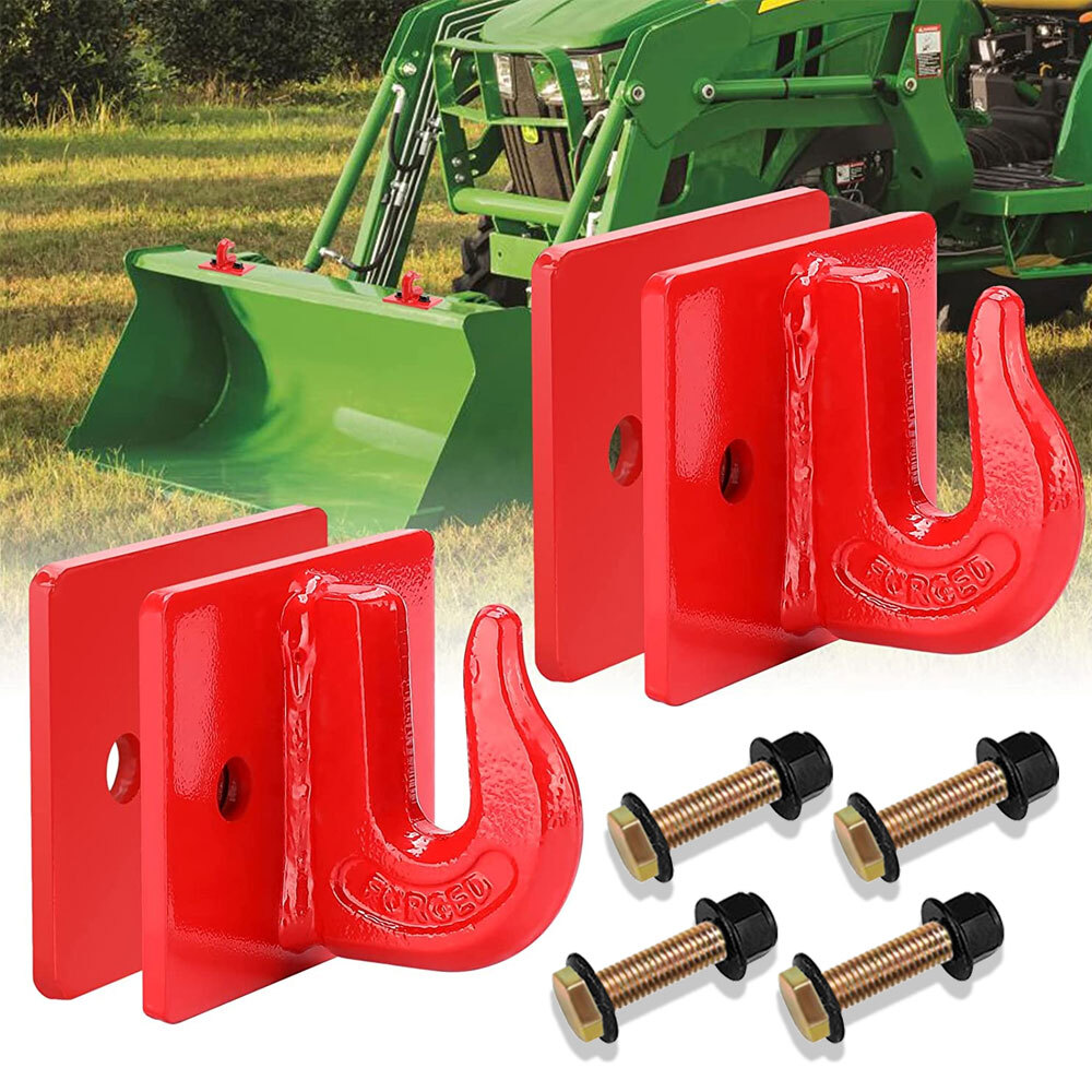 3/8″ Bolt On Grab Hooks For Loader Tractor Bucket Heavy Duty Steel Pack Of (2)