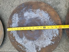 3 Vintage Disc Blades 16″ inch, Hole 1-1/2″ Steampunk Industrial Farm Implement
