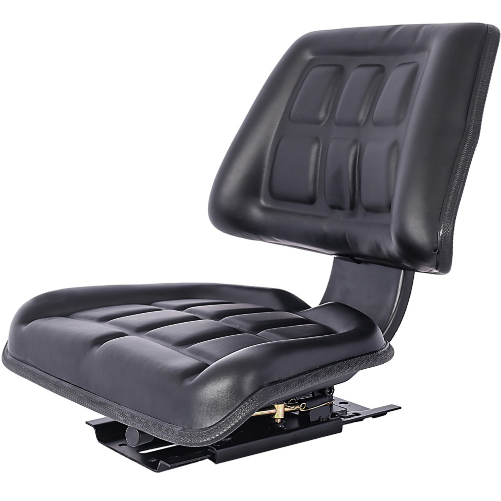 Tractor Seat Backrest Black Slide Track Steel PVC Compact Mower Lawn Replacement