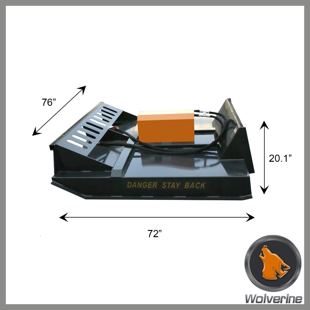 Wolverine 72 Skid Steer Brush Cutter Mower 72in Heavy Duty 2 Blades BC-13-72W .