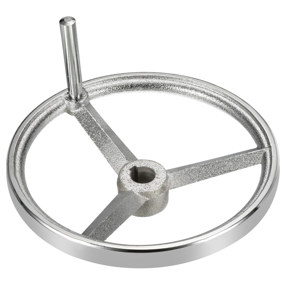 200mm 8″ Rotary Handwheel Silver for Lathes Cast Iron Chrome Plated with Handle