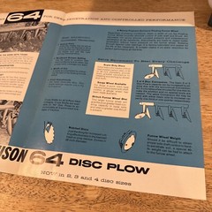 Vintage 1958 Massey Ferguson 64 Disc Plow Dealer Sales Brochure
