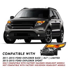 OEM Headlight Assembly 2011-2015 Ford Explorer Bulbs Left Driver Side