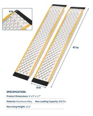 800 Lbs Weight Limit Spec Applies To Loading Ramps, 4FT Two-Pack Aluminum Shed R