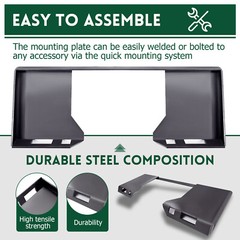 Quick Tach 1/2″ Attachment Mount Plate For Kubota Bobcat Skid Steer Loader