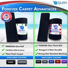 Cuda Boat Trailer Bunk Carpet FOREVER-12 Inch Wide x 13ft- 20 Year Life 36 Oz…