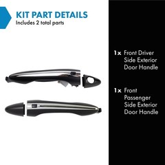 TRQ Left and Right Exterior Door Handle Set Drivers Side Compatible with 2011…