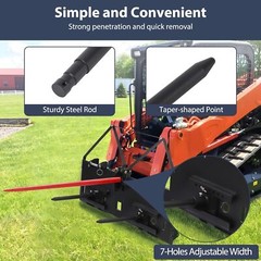 1 Pair 17″ Stabilizer Hay Bale Spear Attachment Steel Quick Attach Bale Spike US