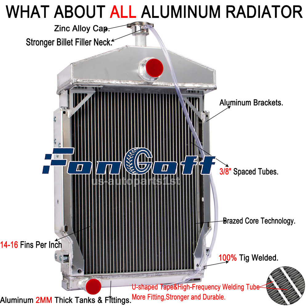 3Row Aluminum Radiator For International Farmall 504 Tractor #377090R92 Fongoff