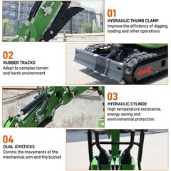 1.2 Ton Mini Excavator 13.5HP B&S engine Mini Digger Crawler USA Stock EPA