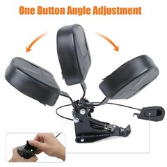 Adjustable Rider Backrest For Harley Davidson, One-Button Angle Adjustment Fr…
