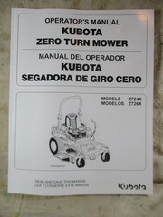 Kubota Z724 Z726 English Spanish Operators Manual K3851-71251