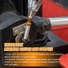 THINKWORK Grease Gun Coupler Set, Double Handle Extra Reach Strong Lock on Greas
