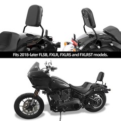 Detachable Sissy Bar Backrest For Softail Low Rider Sport Glide 18+ Gloss Black