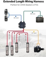 UTV Turn Signal Kit with 110dB Horn, Plug and Play, Pre-Wired UTV ATV Blinker…