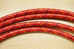 JI Case VAC Tractor Red Striped Deluxe Cloth Covered Copper Spark Plug Wire Set