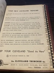 Cleveland Trencher Model 247 Parts & Instruction Operators Manual