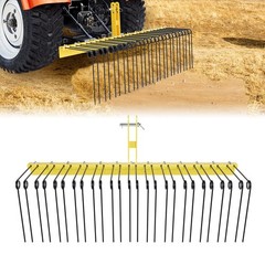 Landscape Rake 60″ Pine Straw Rake For Cat-0 & Cat-1 Tractor 3 Point Attachment