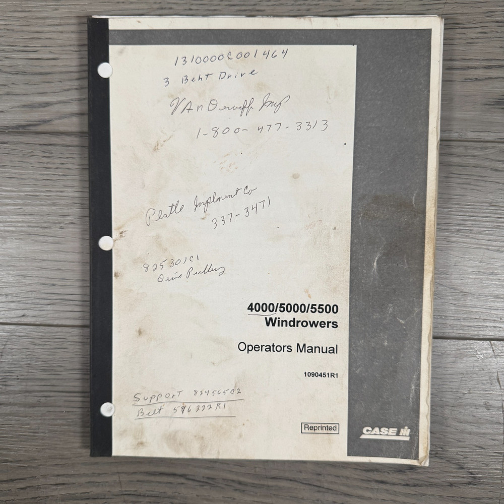 CASE IH 4000 5000 5500 Windrower Operators Manual 1090451R1 OEM Book