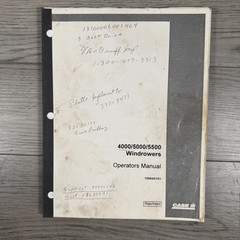 CASE IH 4000 5000 5500 Windrower Operators Manual 1090451R1 OEM Book