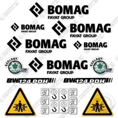 Fits Bomag BW124PDH Decal Kit Soil Compactor Roller – 7 YEAR OUTDOOR 3M VINYL!