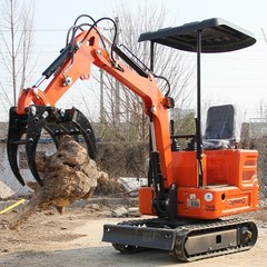 Heavy Duty Mini Excavator Wood Grapple Attachment Fits 0.8-1.5 Ton Mini Digger