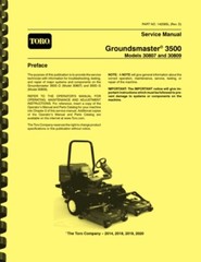 Toro Groundsmaster 3500-D 30807 3500-G 30809 REPAIR SERVICE MANUAL