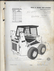 J I CASE UNI-LOADER 1845 1845S Tractor #B1277 Issued 1976 Parts Catalog